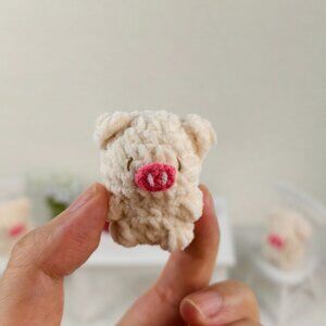 Handmade Amigurumi Crochet Pig Plushie